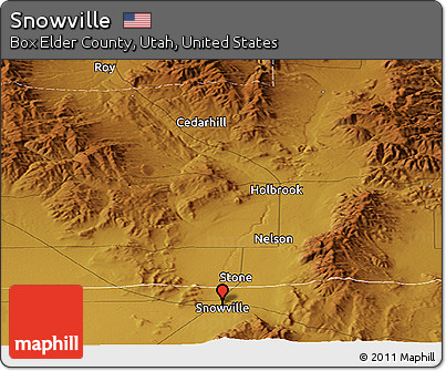 Physical Panoramic Map of Snowville