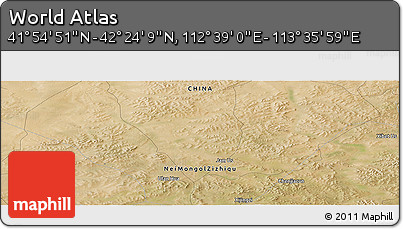 Satellite Panoramic Map of the Area around 42° 9' 30" N, 113° 7' 30" E