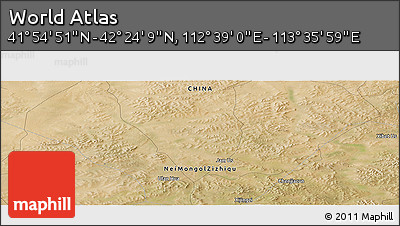 Satellite Panoramic Map of the Area around 42° 9' 30" N, 113° 7' 30" E