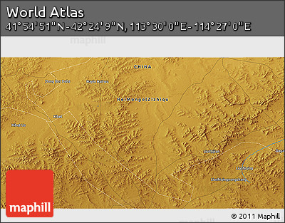 Physical 3D Map of the Area around 42° 9' 30" N, 113° 58' 29" E