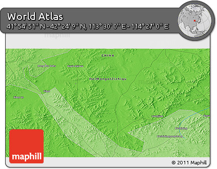 Political 3D Map of the Area around 42° 9' 30" N, 113° 58' 29" E