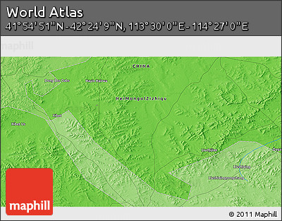 Political 3D Map of the Area around 42° 9' 30" N, 113° 58' 29" E