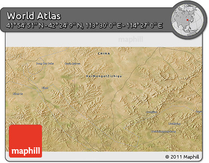 Satellite 3D Map of the Area around 42° 9' 30" N, 113° 58' 29" E