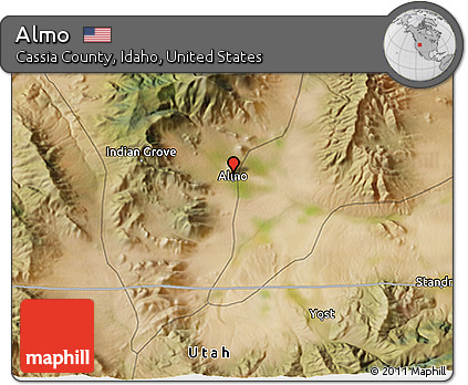 Satellite 3D Map of Almo