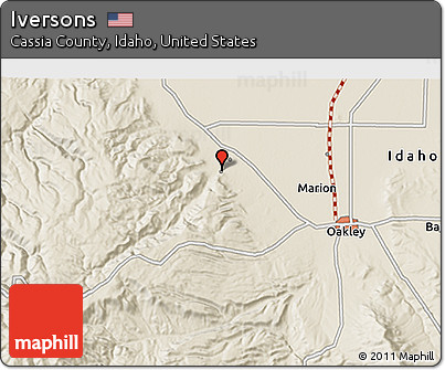 Shaded Relief 3D Map of Iversons