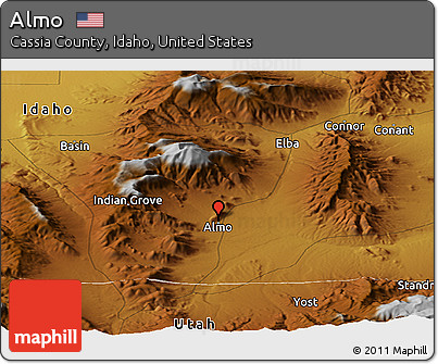 Physical Panoramic Map of Almo