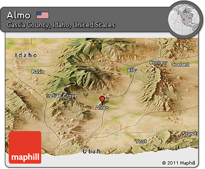 Satellite Panoramic Map of Almo