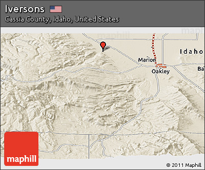 Shaded Relief Panoramic Map of Iversons