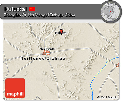 Shaded Relief 3D Map of Hulustai