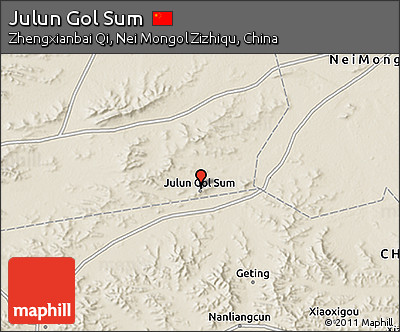 Shaded Relief 3D Map of Julun Gol Sum