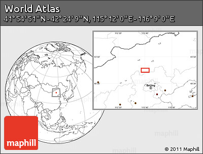 Blank Location Map of the Area around 42° 9' 30" N, 115° 40' 30" E