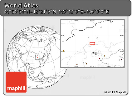 Blank Location Map of the Area around 42° 9' 30" N, 115° 40' 30" E