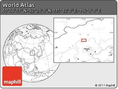 Blank Location Map of the Area around 42° 9' 30" N, 115° 40' 30" E