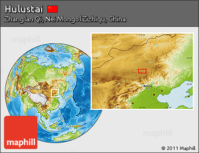 Physical Location Map of Hulustai