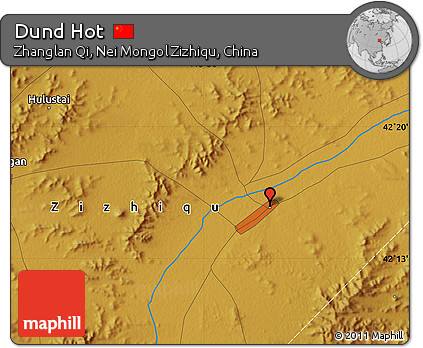 Physical Map of Dund Hot