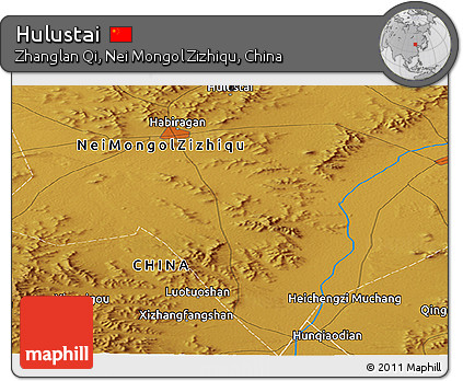 Physical Panoramic Map of Hulustai