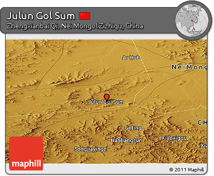 Physical Panoramic Map of Julun Gol Sum