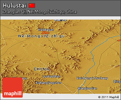 Physical Panoramic Map of Hulustai