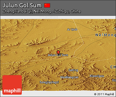 Physical Panoramic Map of Julun Gol Sum