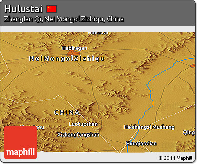 Physical Panoramic Map of Hulustai