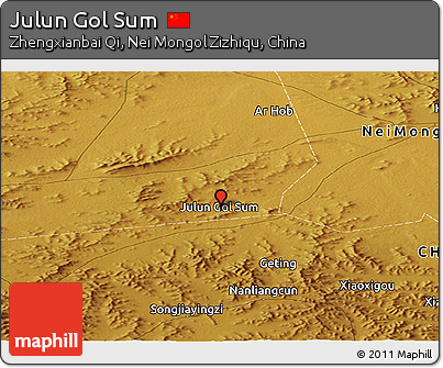 Physical Panoramic Map of Julun Gol Sum