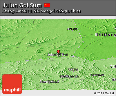 Political Panoramic Map of Julun Gol Sum