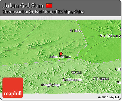 Political Panoramic Map of Julun Gol Sum