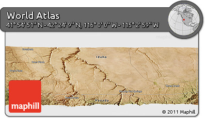 Satellite Panoramic Map of the Area around 42° 9' 30" N, 115° 31' 30" W
