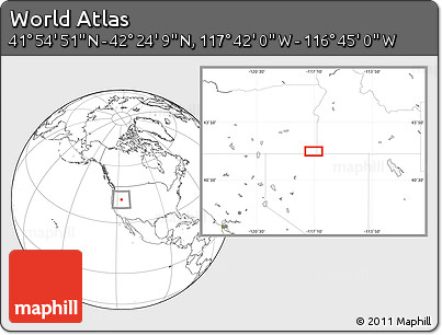 Blank Location Map of the Area around 42° 9' 30" N, 117° 13' 29" W