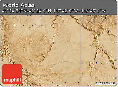 Satellite Map of the Area around 42° 9' 30" N, 117° 13' 29" W