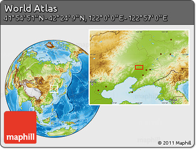 Physical Location Map of the Area around 42° 9' 30" N, 122° 28' 29" E