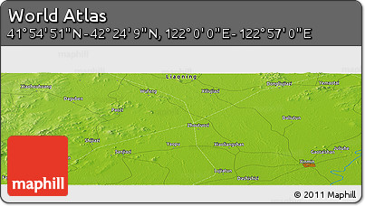 Physical Panoramic Map of the Area around 42° 9' 30" N, 122° 28' 29" E