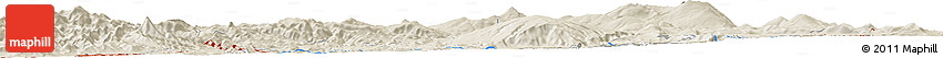 Shaded Relief Horizon Map of the Area around 42° 9' 30" N, 122° 19' 29" W