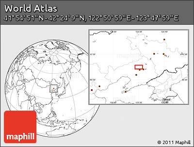 Blank Location Map of the Area around 42° 9' 30" N, 123° 19' 29" E