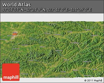 Satellite 3D Map of the Area around 42° 9' 30" N, 124° 10' 30" E