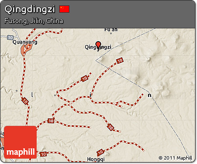 Shaded Relief Map of Qingdingzi
