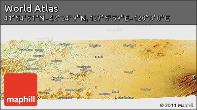 Physical Panoramic Map of the Area around 42° 9' 30" N, 127° 34' 30" E