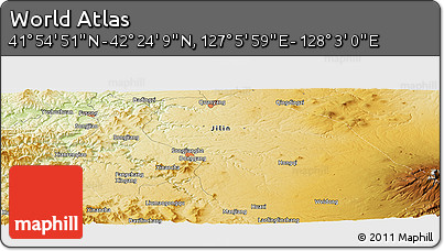 Physical Panoramic Map of the Area around 42° 9' 30" N, 127° 34' 30" E