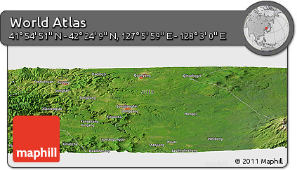 Satellite Panoramic Map of the Area around 42° 9' 30" N, 127° 34' 30" E