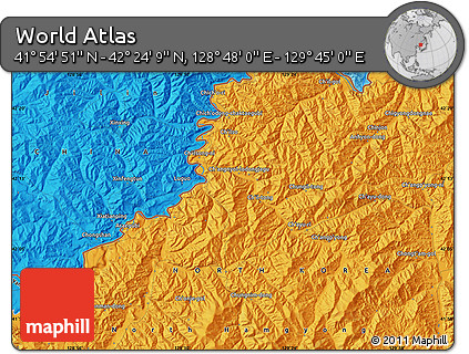 Political Map of the Area around 42° 9' 30" N, 129° 16' 30" E