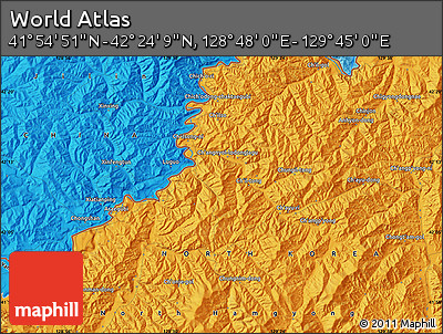 Political Map of the Area around 42° 9' 30" N, 129° 16' 30" E
