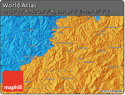 Political Map of the Area around 42° 9' 30" N, 129° 16' 30" E