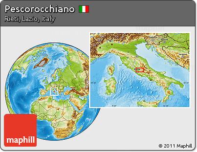 Physical Location Map of Pescorocchiano