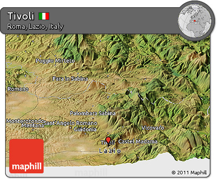 Satellite Panoramic Map of Tivoli