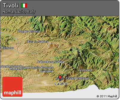 Satellite Panoramic Map of Tivoli