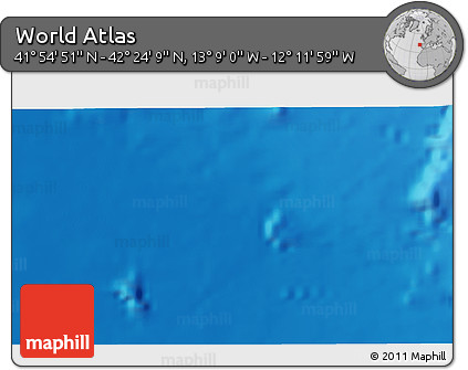 Physical 3D Map of the Area around 42° 9' 30" N, 12° 40' 30" W