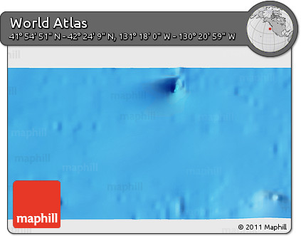 Physical 3D Map of the Area around 42° 9' 30" N, 130° 49' 29" W
