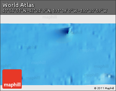 Physical 3D Map of the Area around 42° 9' 30" N, 130° 49' 29" W