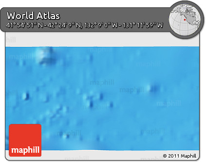 Physical 3D Map of the Area around 42° 9' 30" N, 131° 40' 30" W