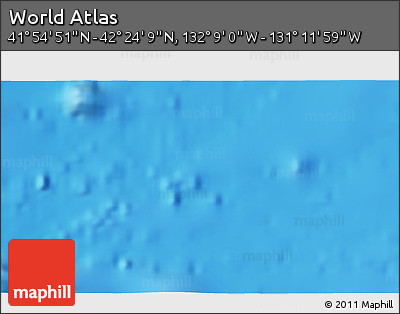 Physical 3D Map of the Area around 42° 9' 30" N, 131° 40' 30" W